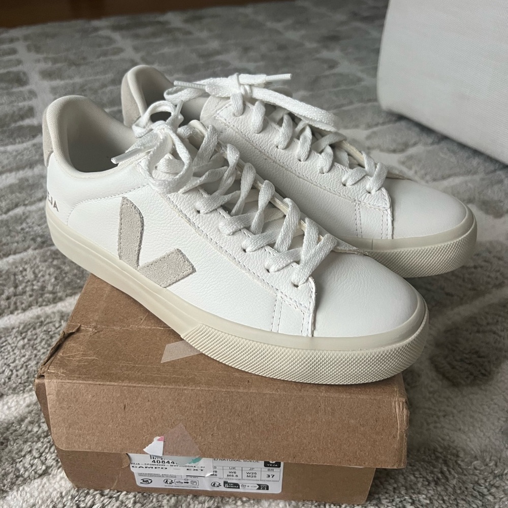 Veja Campo Sneaker (Women) White Natural Suede SIZE 8